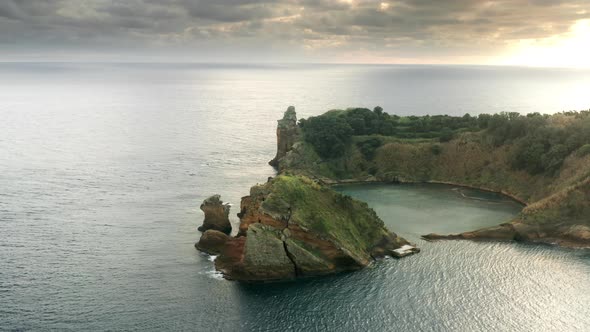 Islet of Vila Franca Do Campo in Atlantic Ocean Sao Miguel Island Azores alt