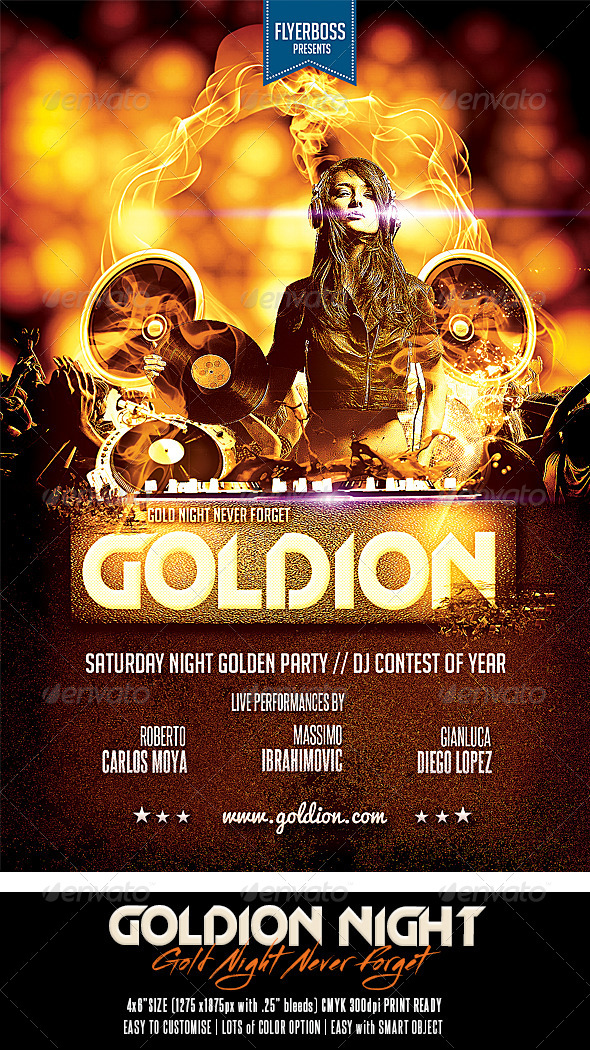 Goldion Night - Events Flyers
