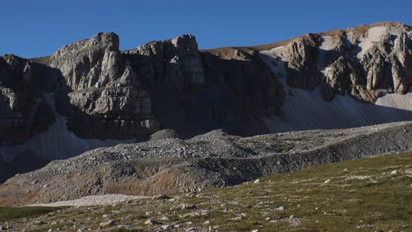 Mountain range with remnants of snow in the national reserve alt