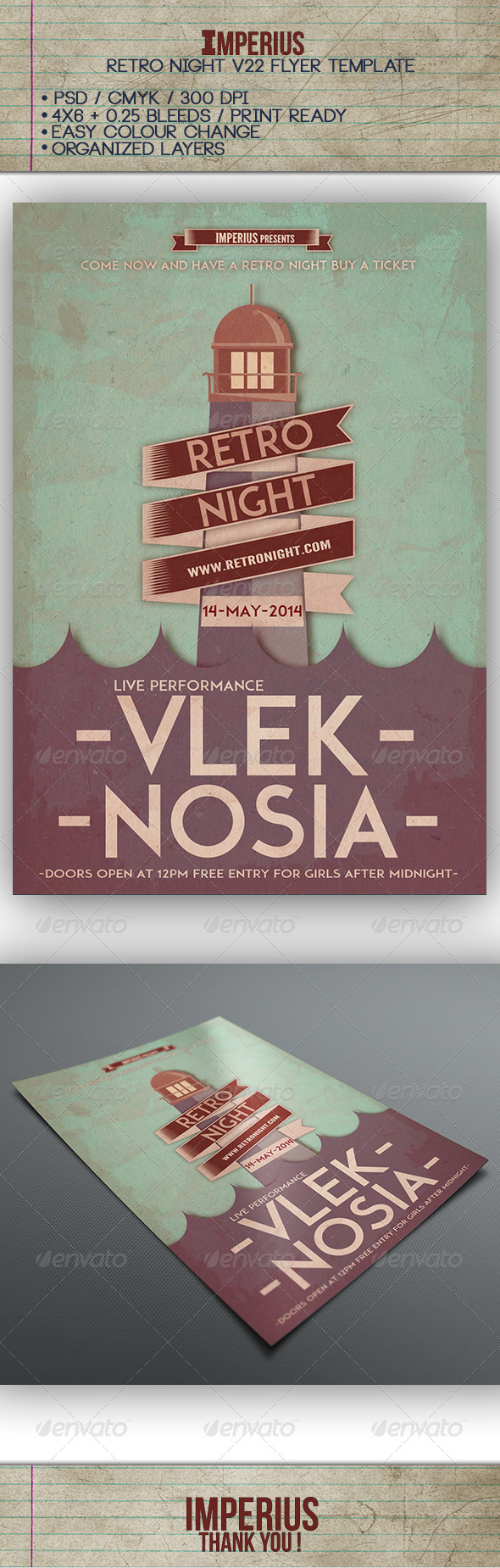 Retro Night V22 - Flyers Print Templates