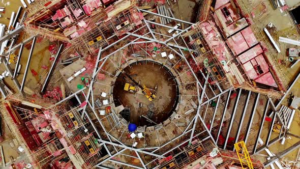 Aerial View of the Building Under Construction in China