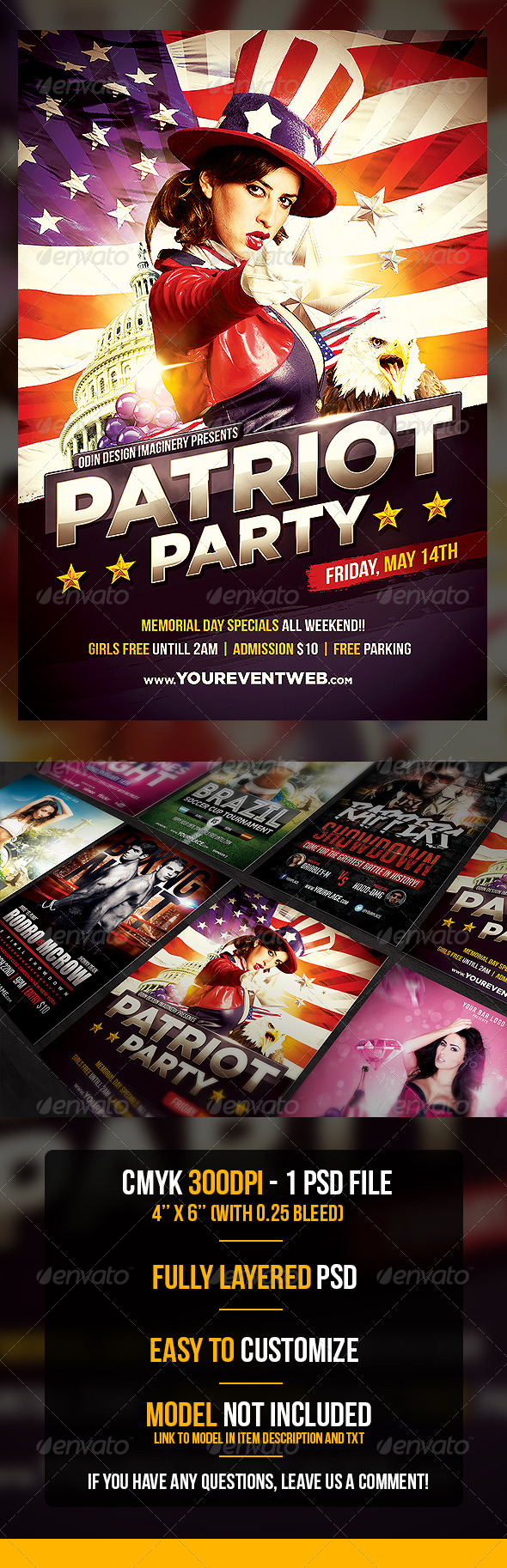 Patriot Party Flyer Template - Flyers Print Templates