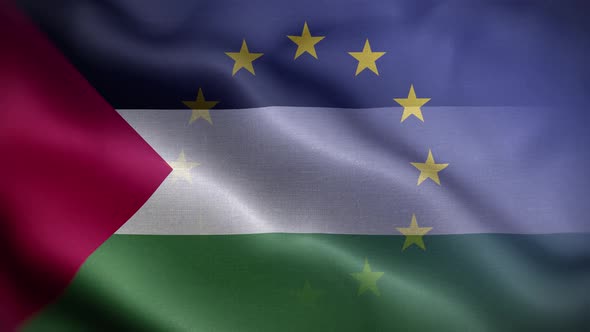 EU Palestine Flag Loop Background 4K