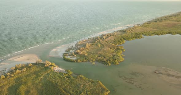 Aerial View of Tuzly Estuary National Nature Park Near By Black Sea Coast, Ukraine alt