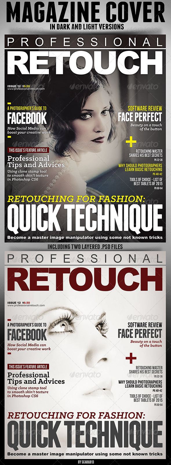 Magazine Cover in Light and Dark Version - Magazines Print Templates