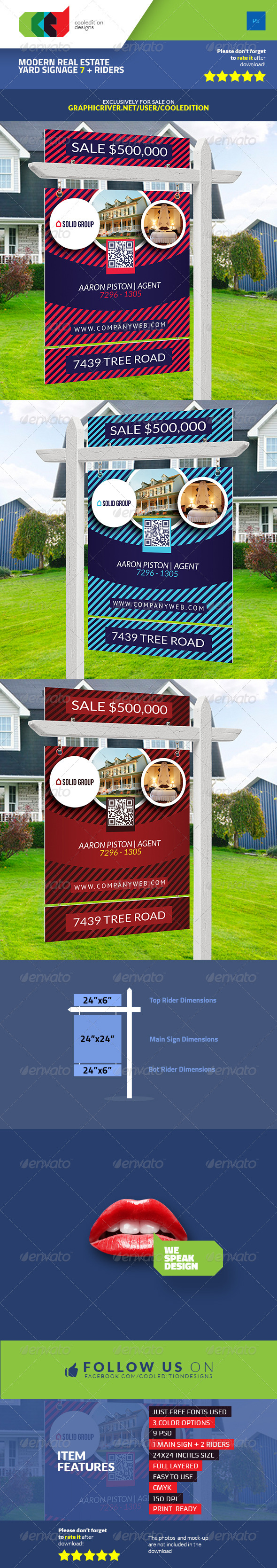 Download Modern Real Estate Yard Signage 7 Riders By Cooledition Graphicriver
