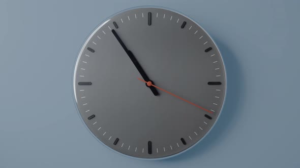Clock Face Timelaplse Full Rotate Blue Background