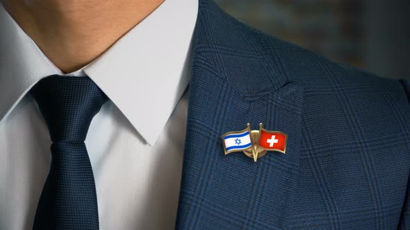 Businessman Friend Flags Pin Israel Switzerland alt