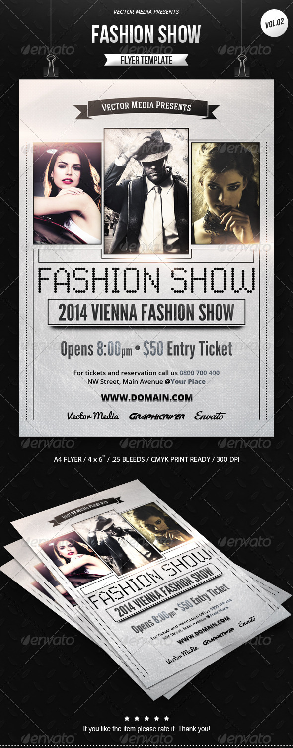Fashion Show - Flyer [Vol.02], Print Templates | GraphicRiver, image size:590x1505