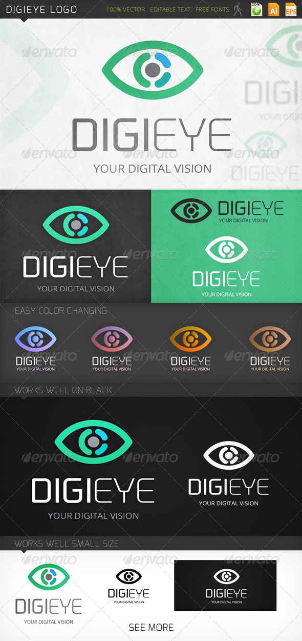 Digieye Eye Vision Logo template - Symbols Logo Templates