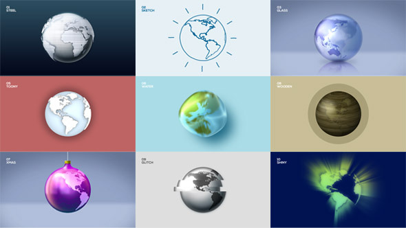 10 Fancy Globes - VideoHive 7564031