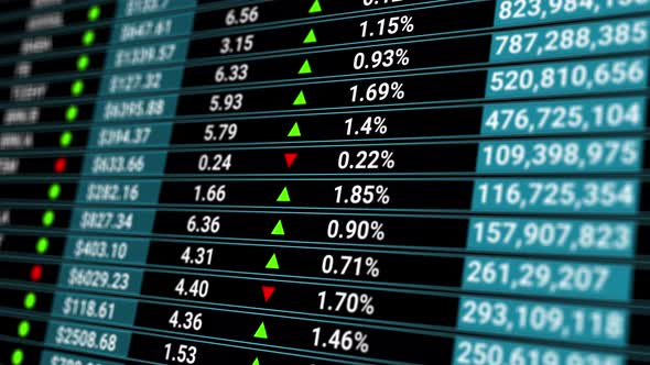 Abstract Background with Stock Market Digits. Currency Rate Chart Animated Blue Backdrop. Financial alt