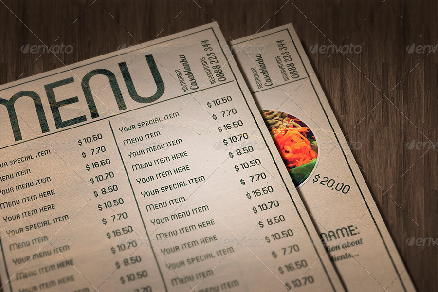 Vintage style restaurant menu, Print Templates | GraphicRiver