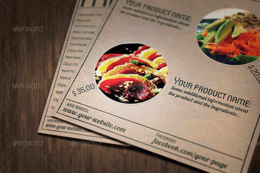 Vintage style restaurant menu, Print Templates | GraphicRiver