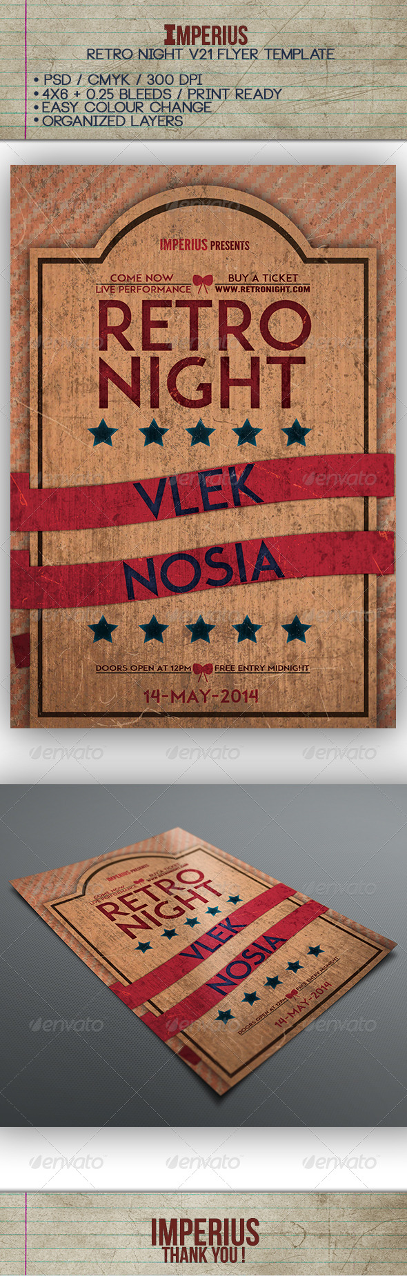 Retro Night V21 - Flyers Print Templates