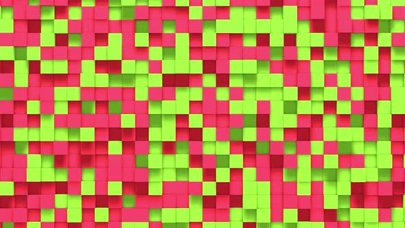 Pink green small box cube random geometric background alt