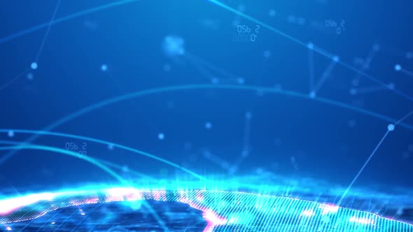 digital globe is presented in the form of a hologram emitting a light effect alt