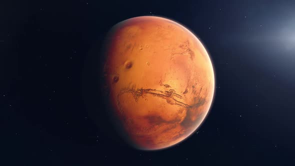Realistic Planet Mars Rotating - Seamless Loop