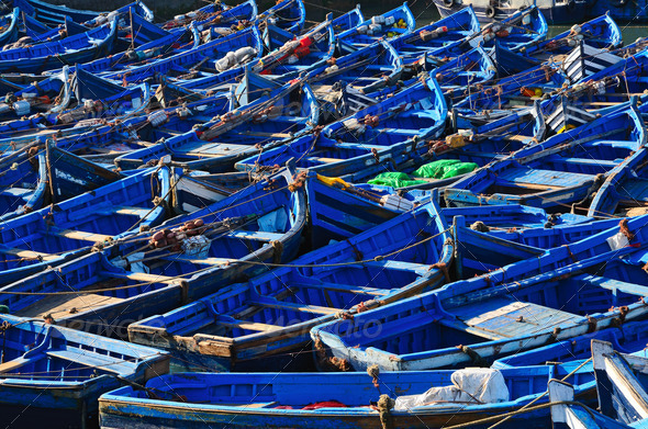 Blue boats background