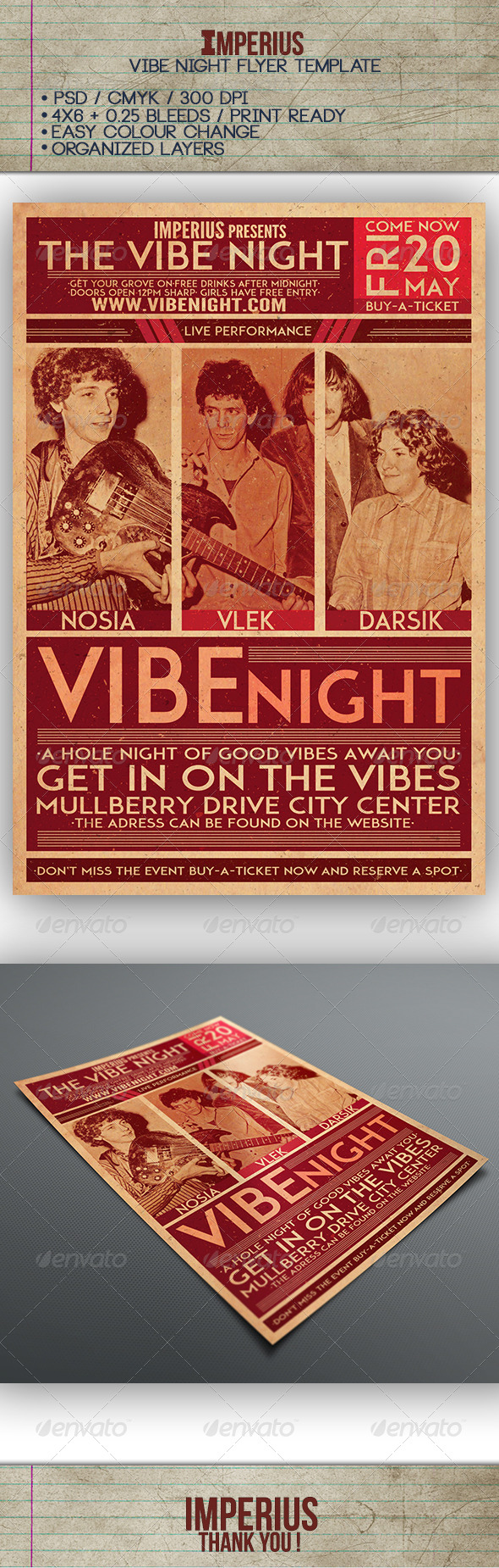 Vibe Night Flyer - Flyers Print Templates