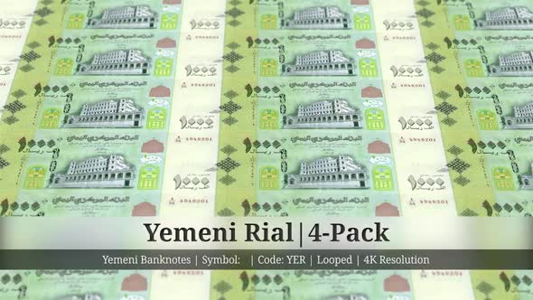 Yemeni Rial | Yemen Currency - 4 Pack | 4K Resolution | Looped alt