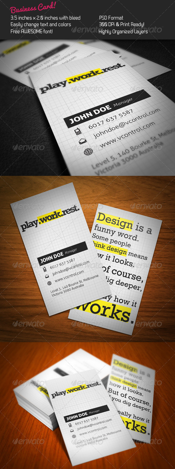 Typo Rock Business Card - Creative Business Cards