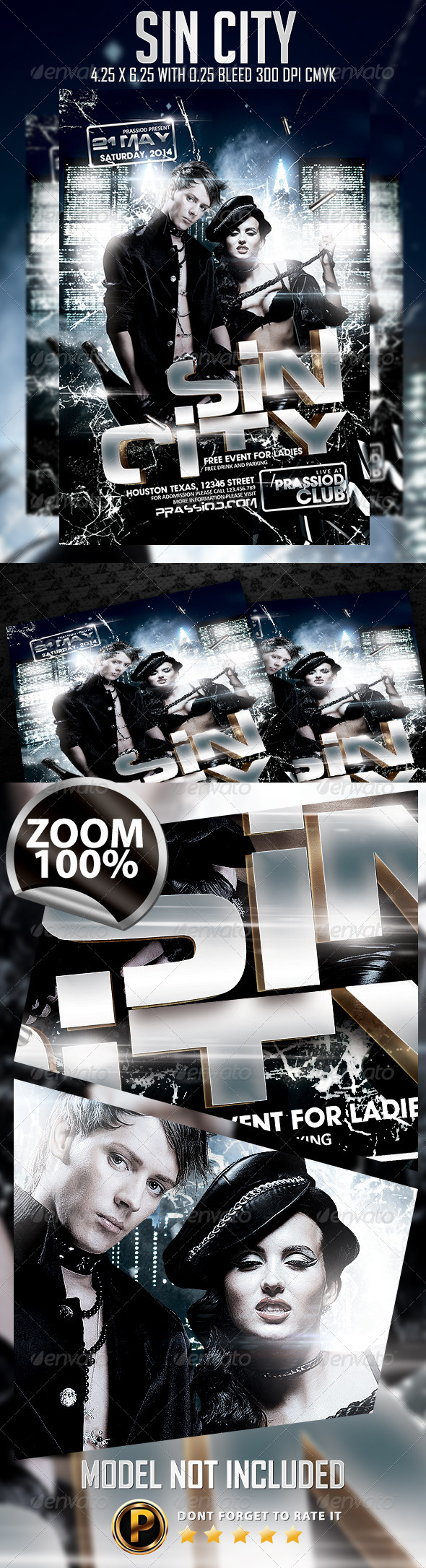 Sin City Flyer Template - Clubs & Parties Events
