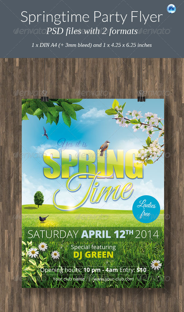 Springtime Party Flyer - Clubs & Parties Events