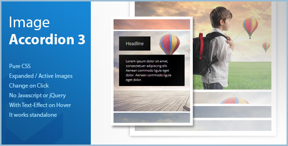Pure CSS Vertical Image Accordion - Expanded on Cl - CodeCanyon Item for Sale