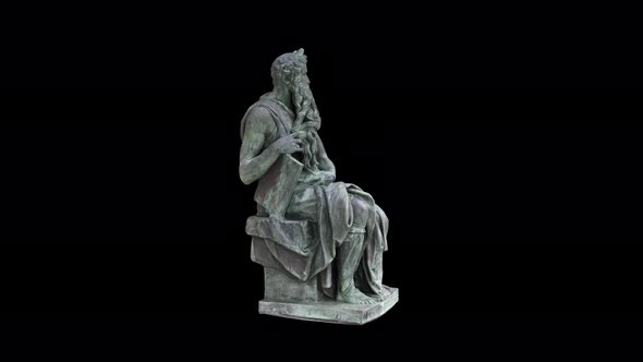 Bronz Moses Statue 4K