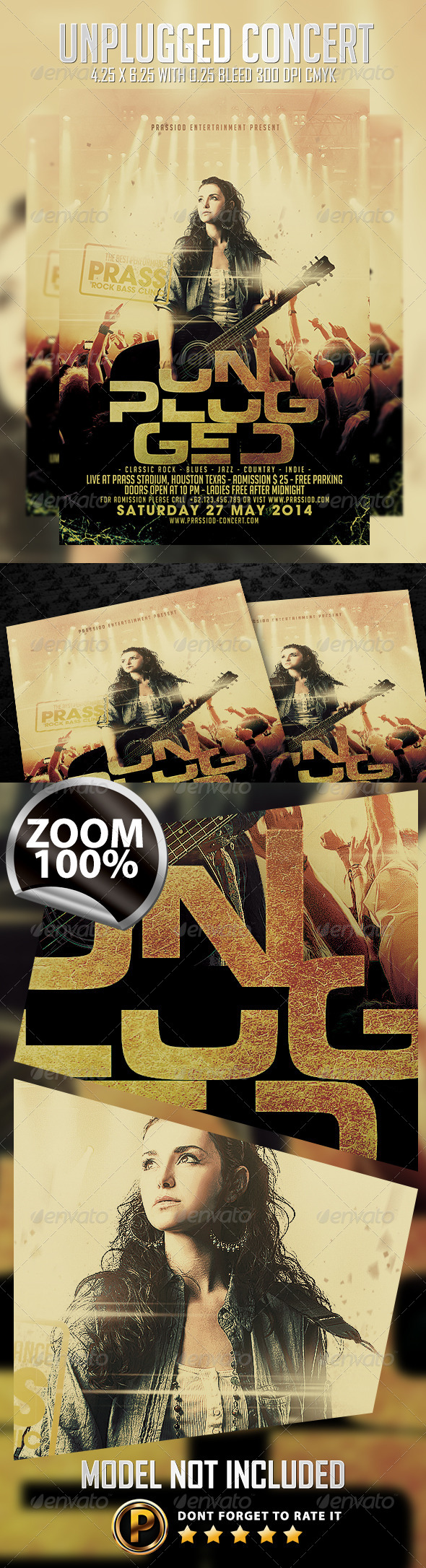 Unplugged Concert Flyer Template - Concerts Events