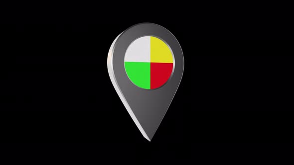 3d Animation Map Navigation Pointer With Flag Of Pilsen (Czech Republic) With Alpha Channel - 4K alt