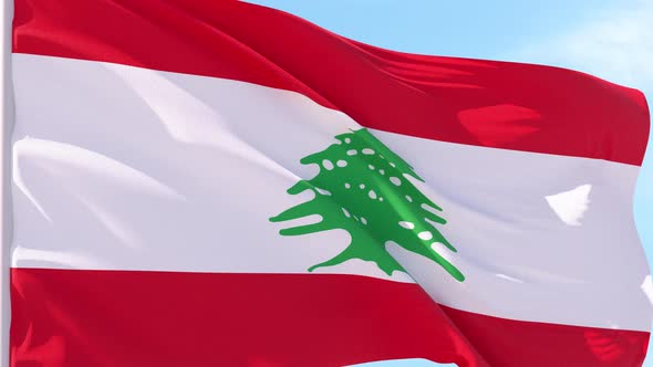 Lebanon Flag Looping Background