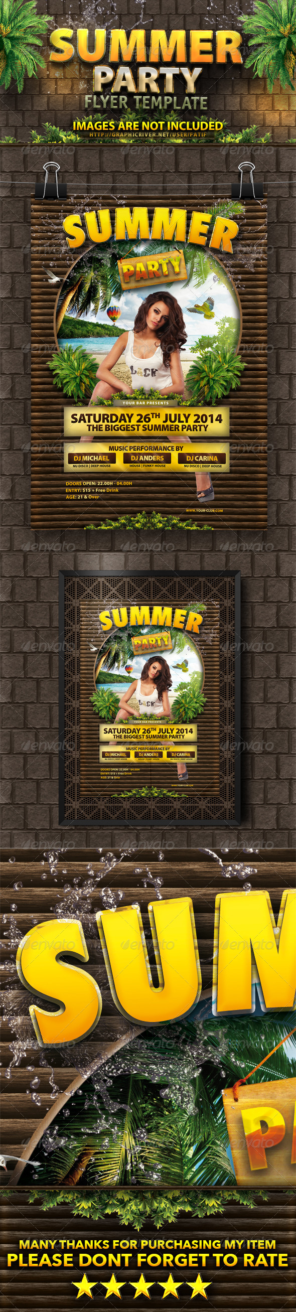 Summer Party Flyer Template - Events Flyers