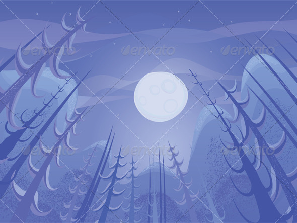 Vector Night Landscape - Miscellaneous Characters