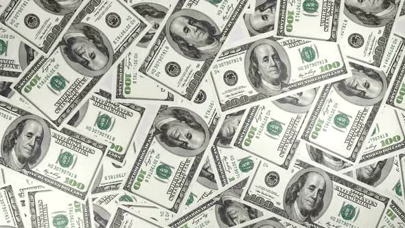 100 US dollar cash set. Pack of money background. alt