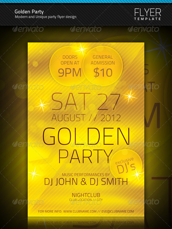 Golden Party Flyer - Clubs & Parties Events