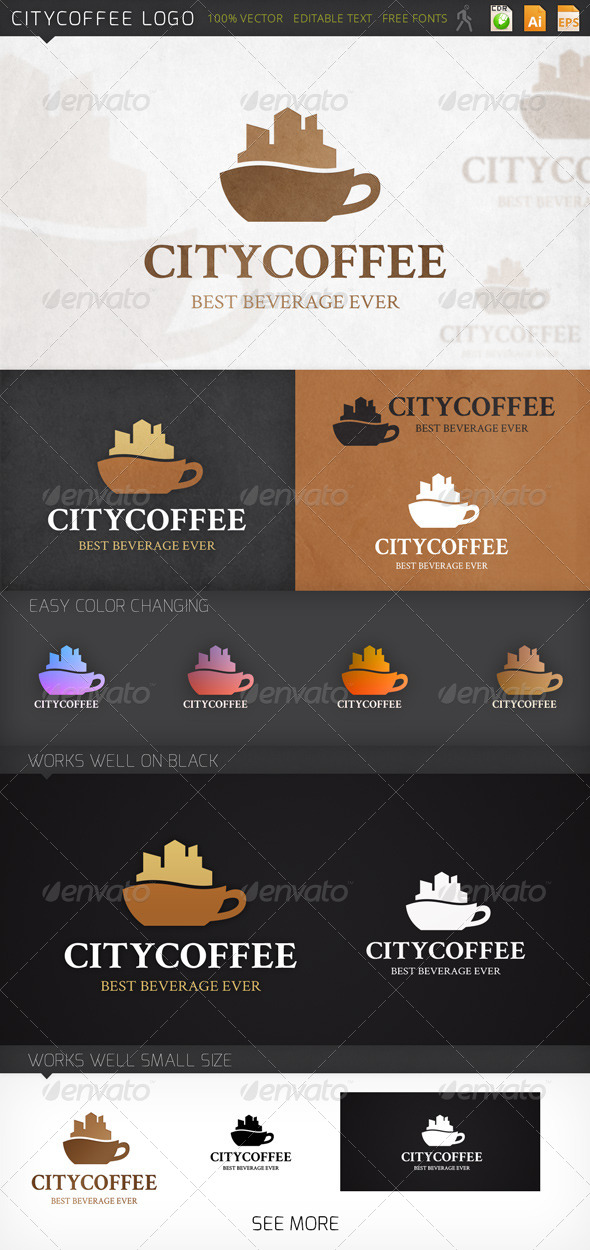 Citycoffee Cup Logo Template - Objects Logo Templates