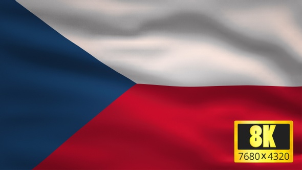 8K Czech Republic Windy Flag Background alt
