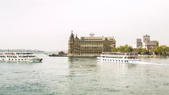 Haydarpasa and Boats At Bosphorus