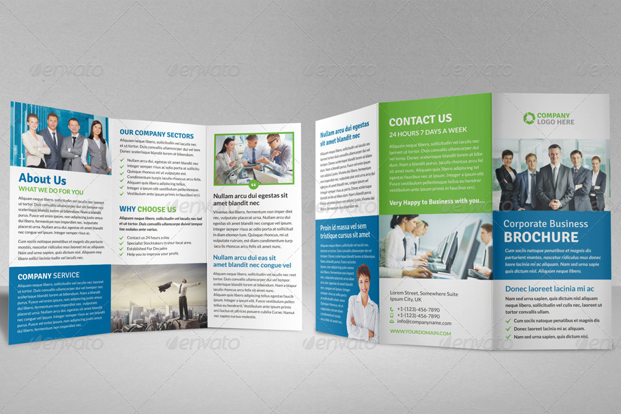 Corporate Bifold, Trifold Brochure & Flyer v2, Print Templates ...