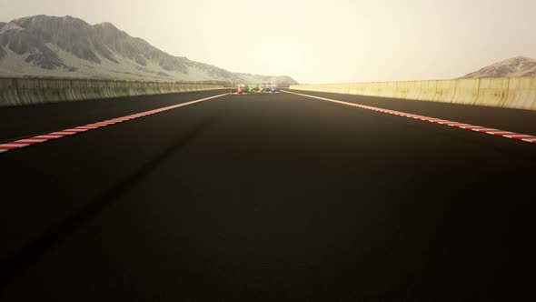 Endless animation of Formula 1 high-speed racing. Infinite circuit. Loopable. HD alt