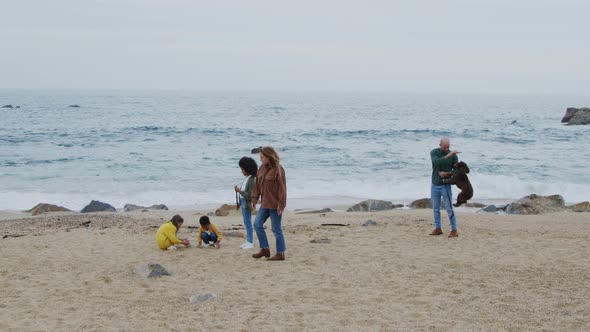Family Day Off at Atlantic Ocean