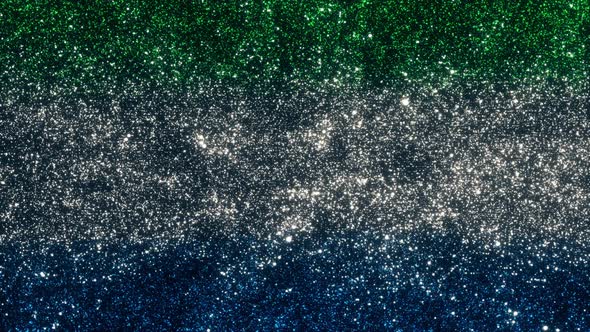 Sierra Leone Flag With Abstract Particles