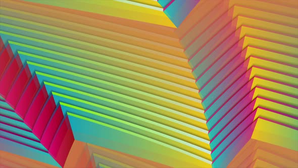 Colorful Curved Stripes Abstract Refraction