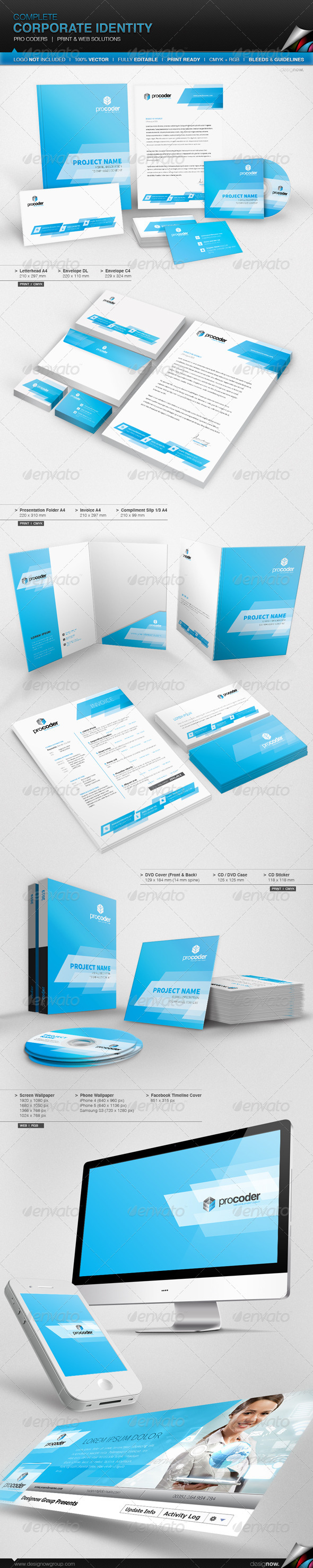 Corporate Identity - Pro Coders - Stationery Print Templates