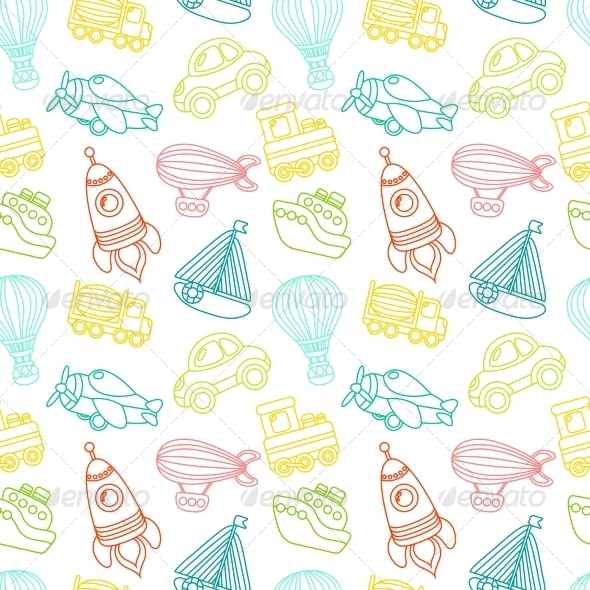 Transport Toy Seamless Pattern