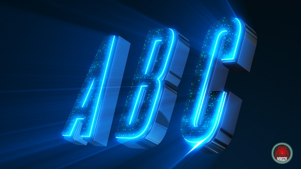 Alphabet 3D Neon LED - Abc And Social Media Icons