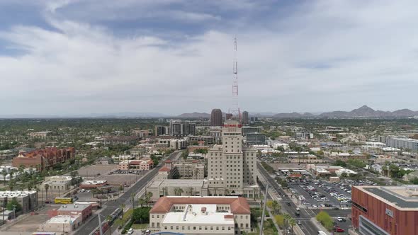 Aerial view of Westward Ho and other buildings alt