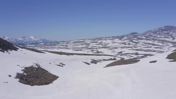 A Slope of the Mutnovsky Volcano on the Kamchatka Russia